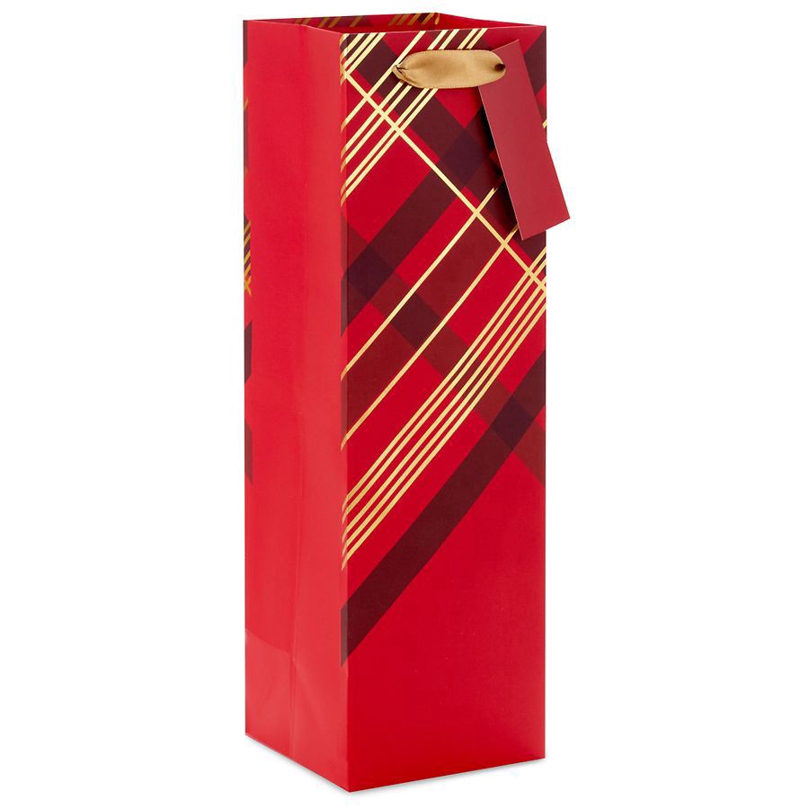slide 1 of 1, Bag Bottle Red&Gld Pld, 1 ct