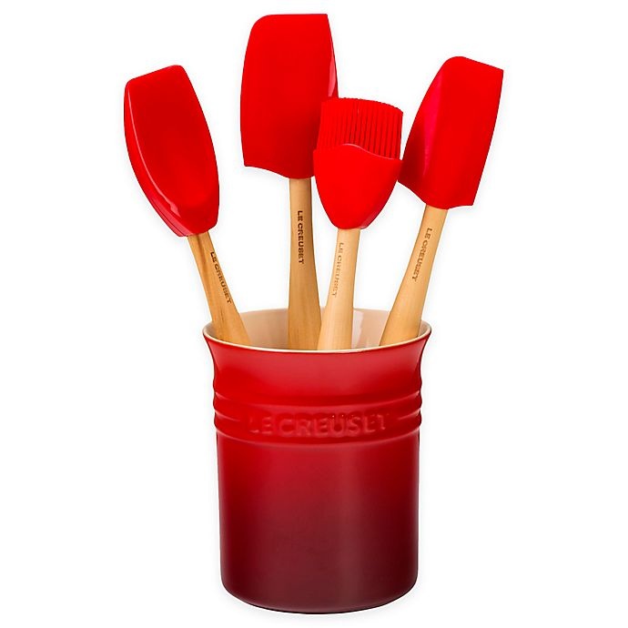 slide 1 of 1, Le Creuset Craft Series Silicone Utensil Set - Cerise, 5 ct