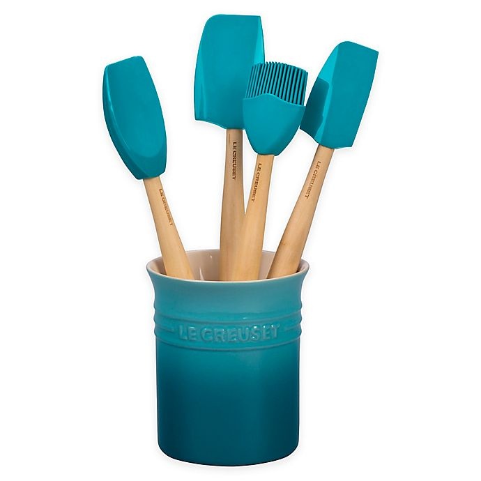 slide 1 of 1, Le Creuset Craft Series Silicone Utensil Set - Caribbean, 5 ct