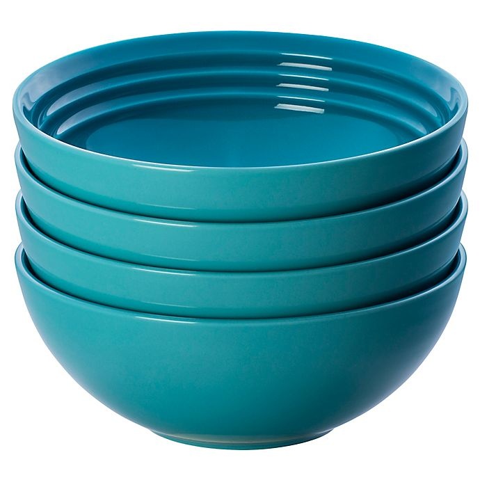 slide 1 of 1, Le Creuset Soup/Cereal Bowls - Caribbean, 4 ct