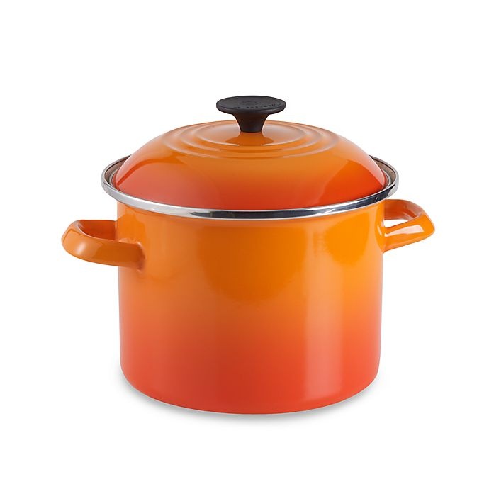 slide 1 of 1, Le Creuset Stock Pot - Flame, 6 qt