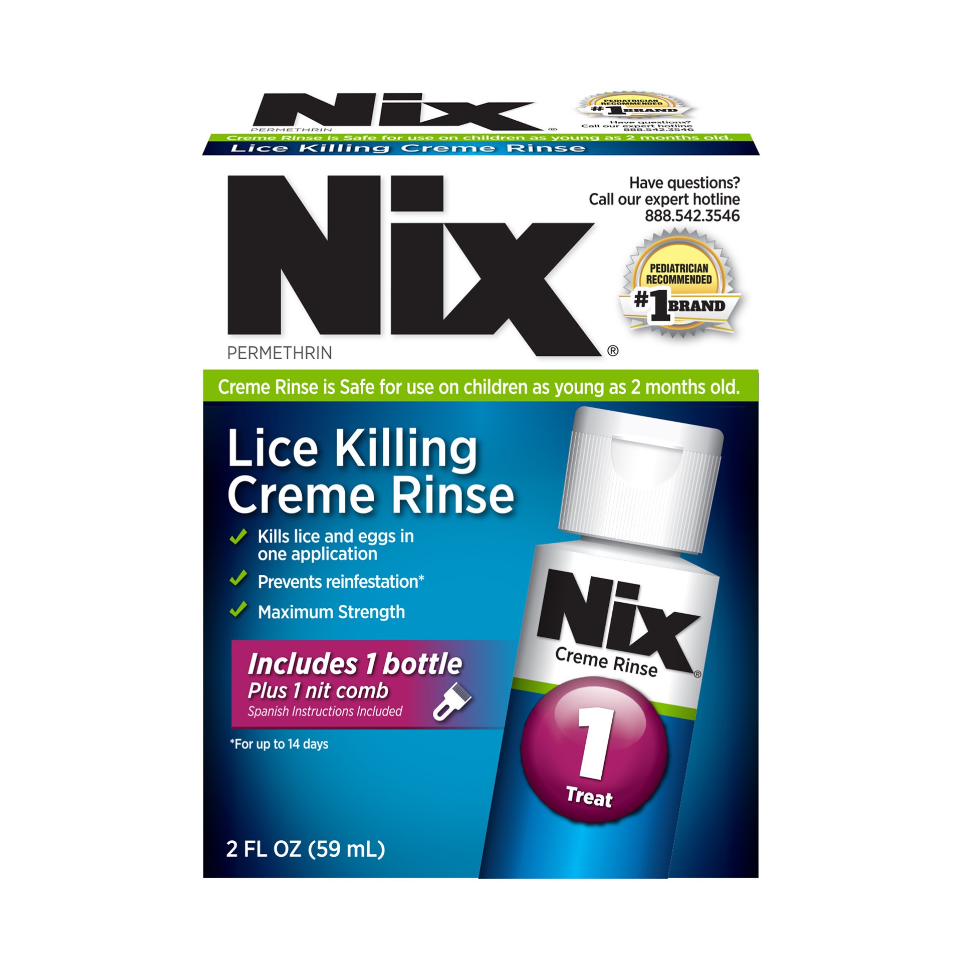 slide 1 of 1, Nix Lice Treatment, 2 oz