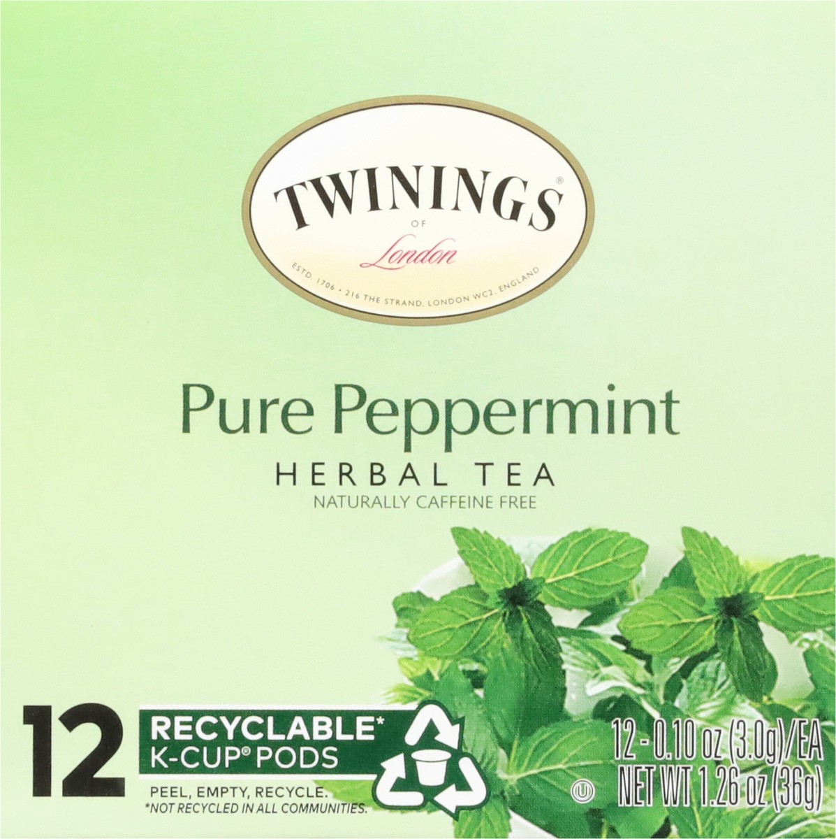 slide 2 of 9, Twinings Pure Peppermint Herbal Tea 12 - 0.10 oz K-Cup Pods, 12 ct