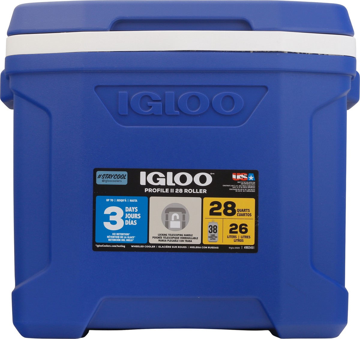 slide 1 of 9, Igloo 28 Quart Blue Profile II 28 Roller Wheeled Cooler 1 ea, 28 qt