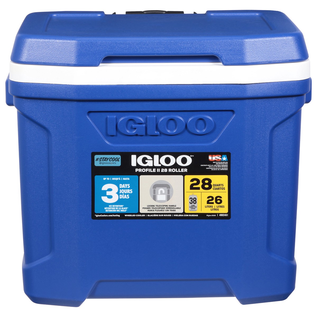 slide 1 of 9, Igloo 28 Quart Blue Profile II Roller Cooler 1 ea, 28 qt
