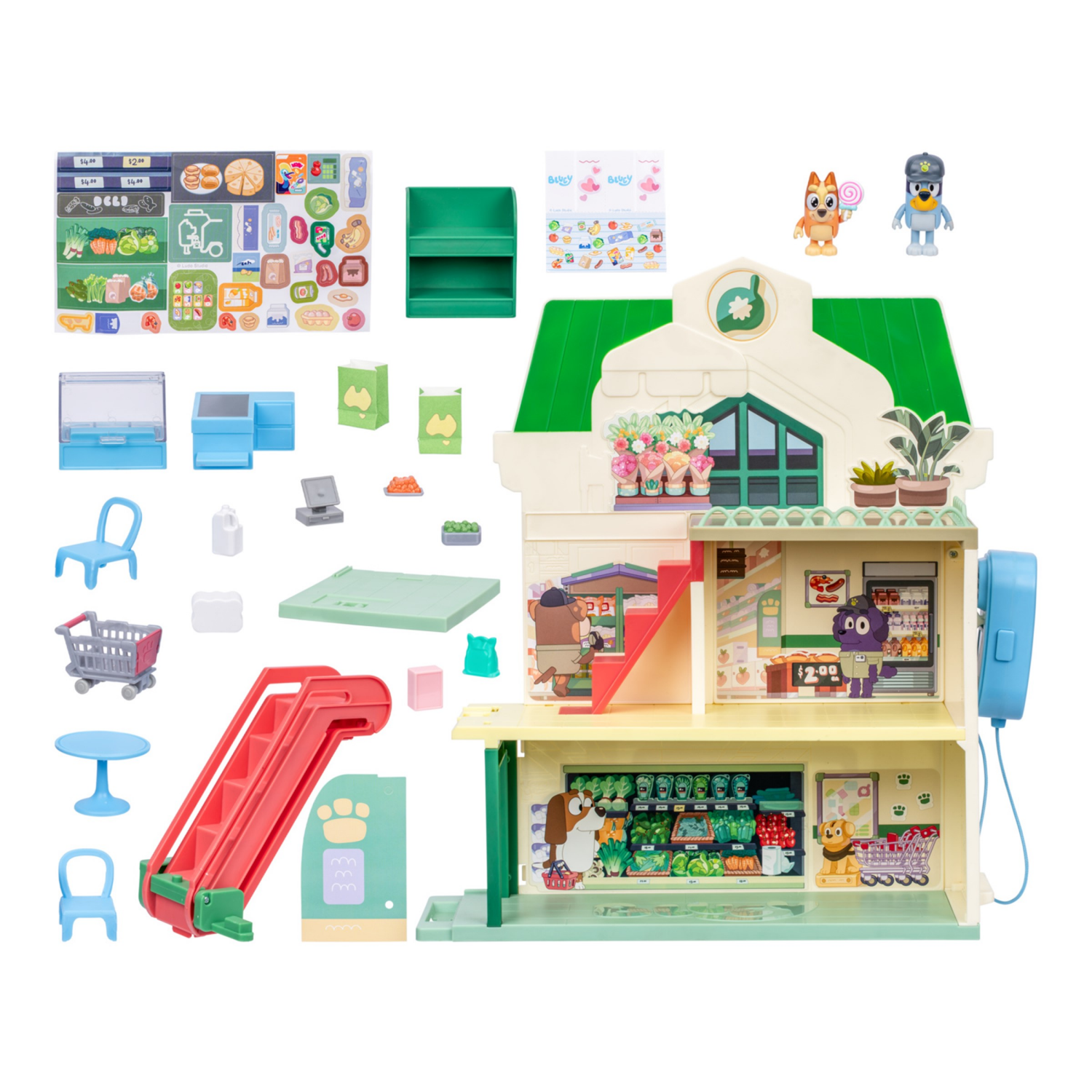 slide 8 of 8, Bluey Let's Play Chef Supermarket Playset - 22pk, 22 ct