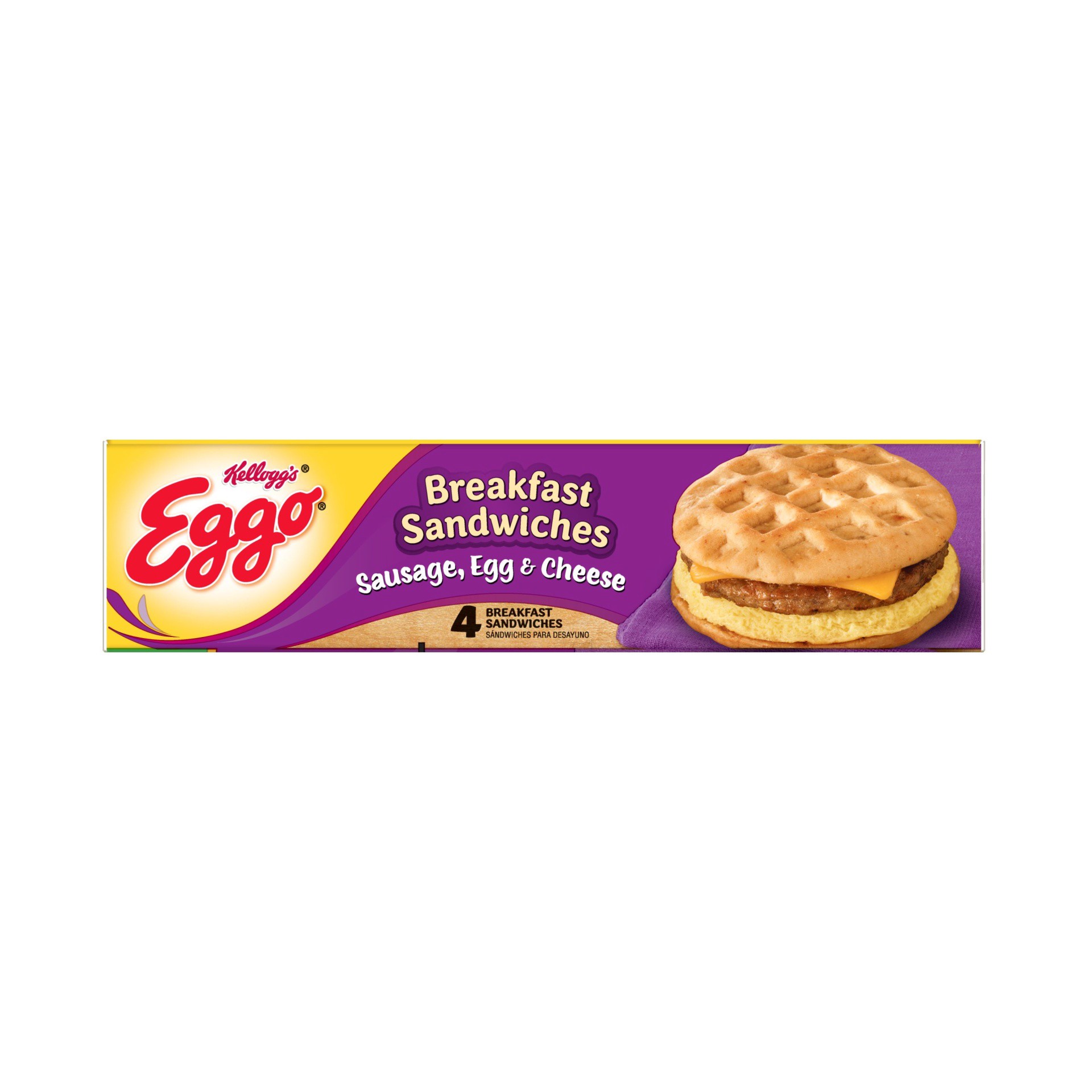 slide 4 of 7, Eggo Sausage Egg Cheese Breakfast Sandwich, 4 ct; 13.8 oz