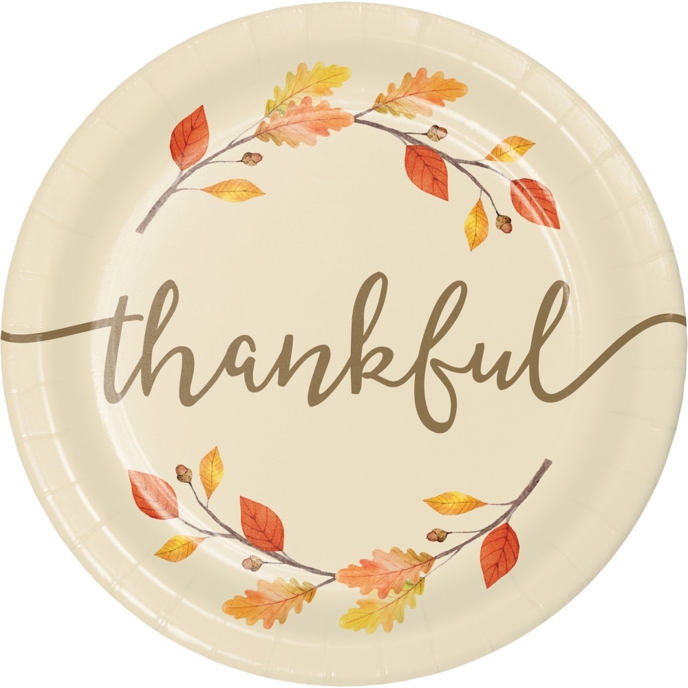 slide 1 of 1, Creative Converting Thankful Thanksgiving Plates, 8 ct