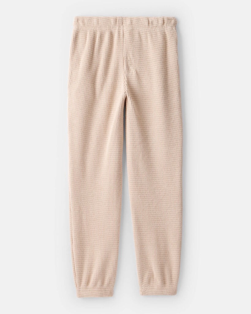 slide 3 of 3, Oshkosh Girls Waffle Knit Joggers - Tan Tan 8, 1 ct