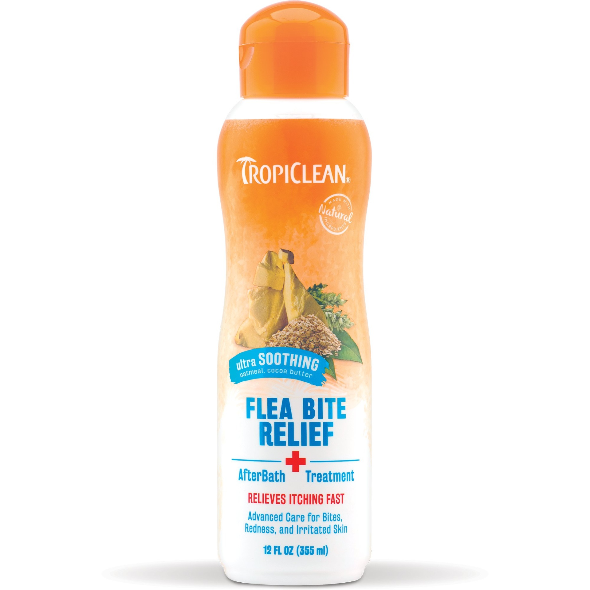 slide 1 of 1, Tropiclean Natural Flea & Tick Bite Relief After Bath Treatment, 12 fl oz