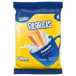 Marinela Barritas Piña Filled Cookies, 2 packs, Pineapple Cookie Bars, 3.88 oz Bag