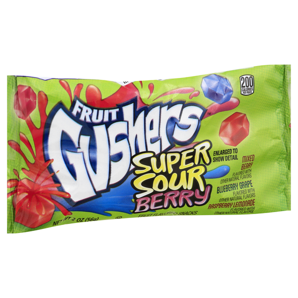 slide 1 of 1, Fruit Gushers Super Sour Berry Fruit Flavored Snacks, 2 oz