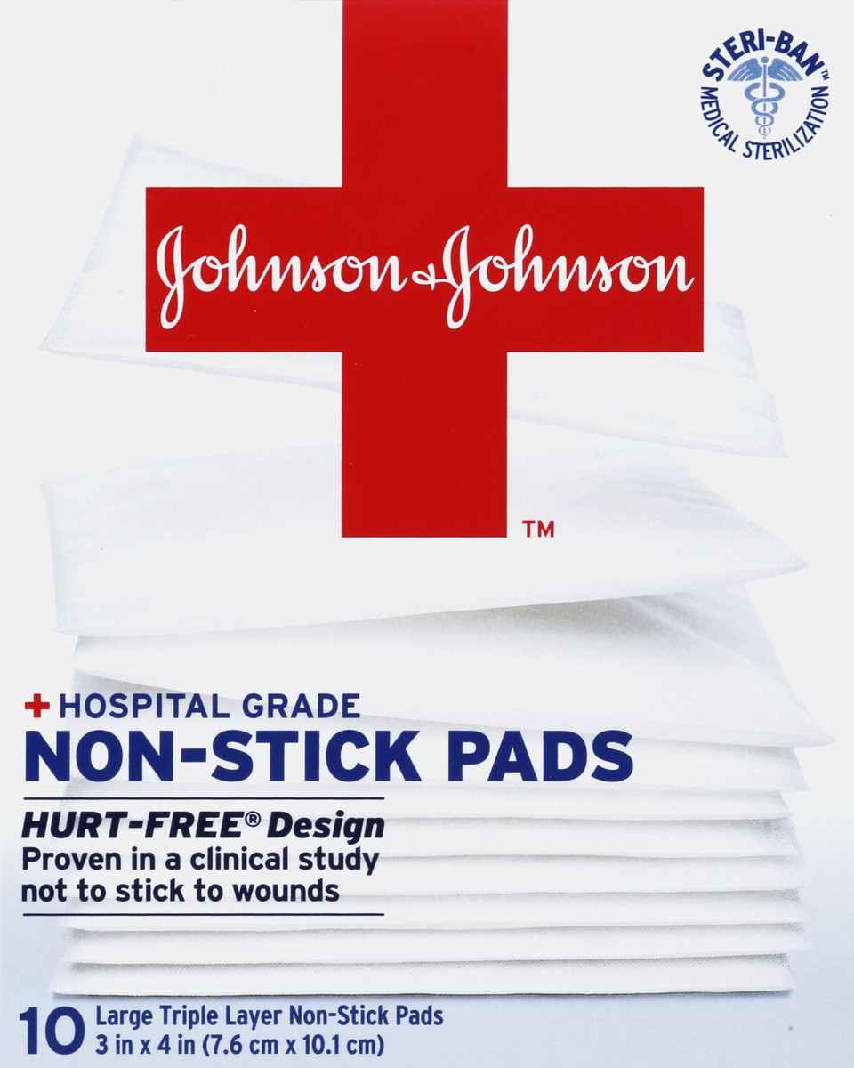 slide 4 of 6, Johnson & Johnson Non-Stick Pads 10 ea, 10 ct