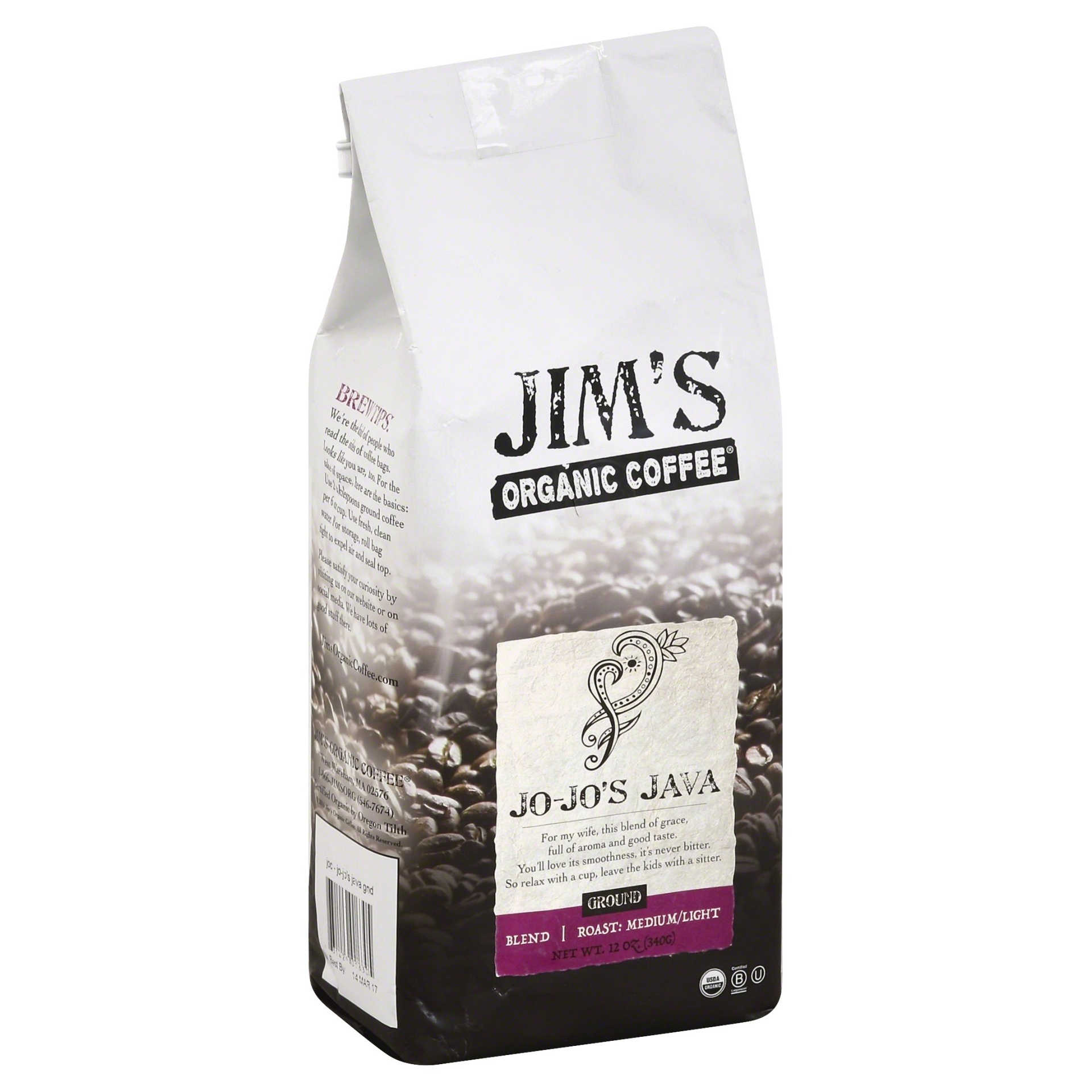 jims organic coffee expresso bean