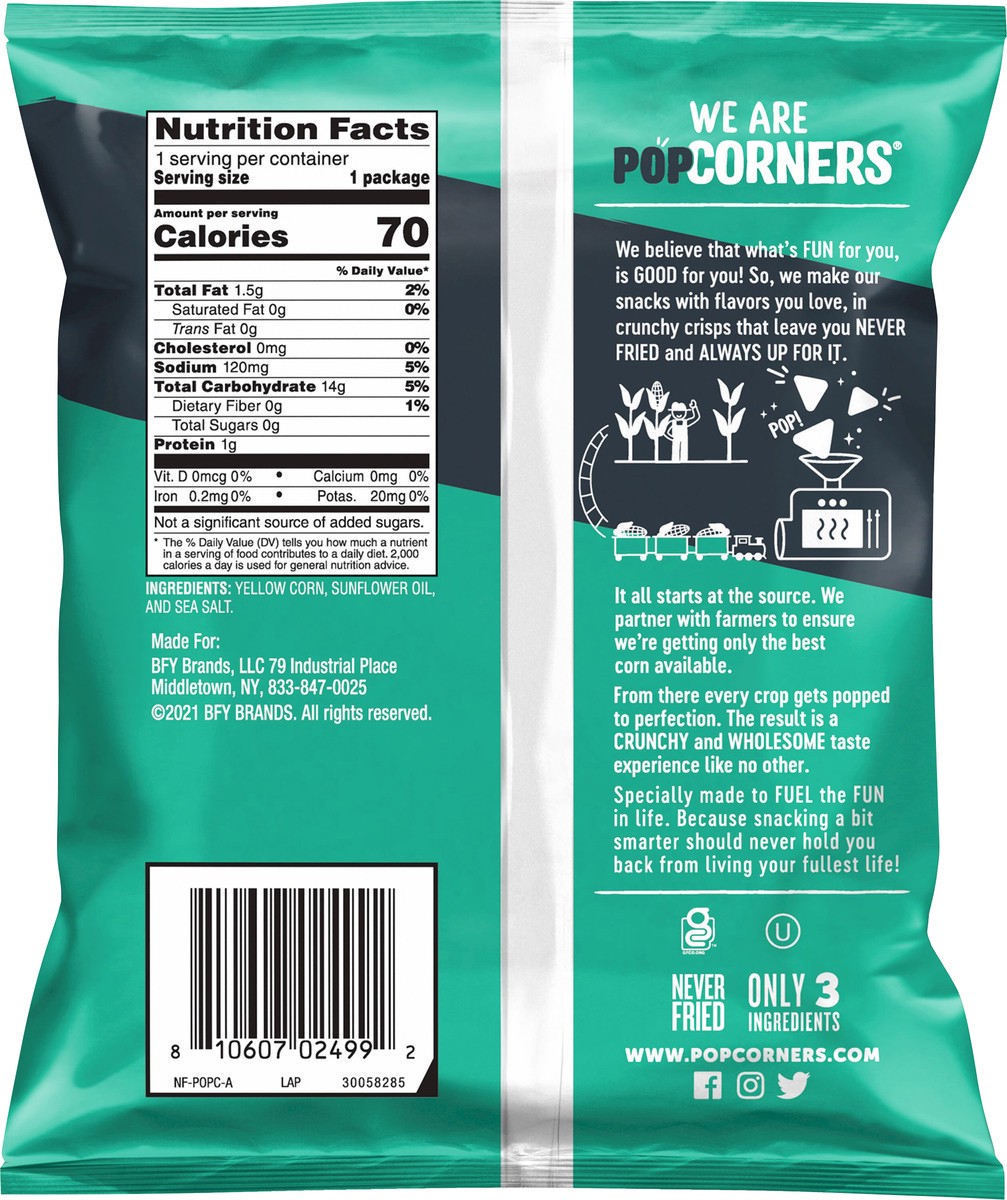 slide 5 of 6, PopCorners Popped Corn Snack Sea Salt 5/8 Oz, 0.625 oz