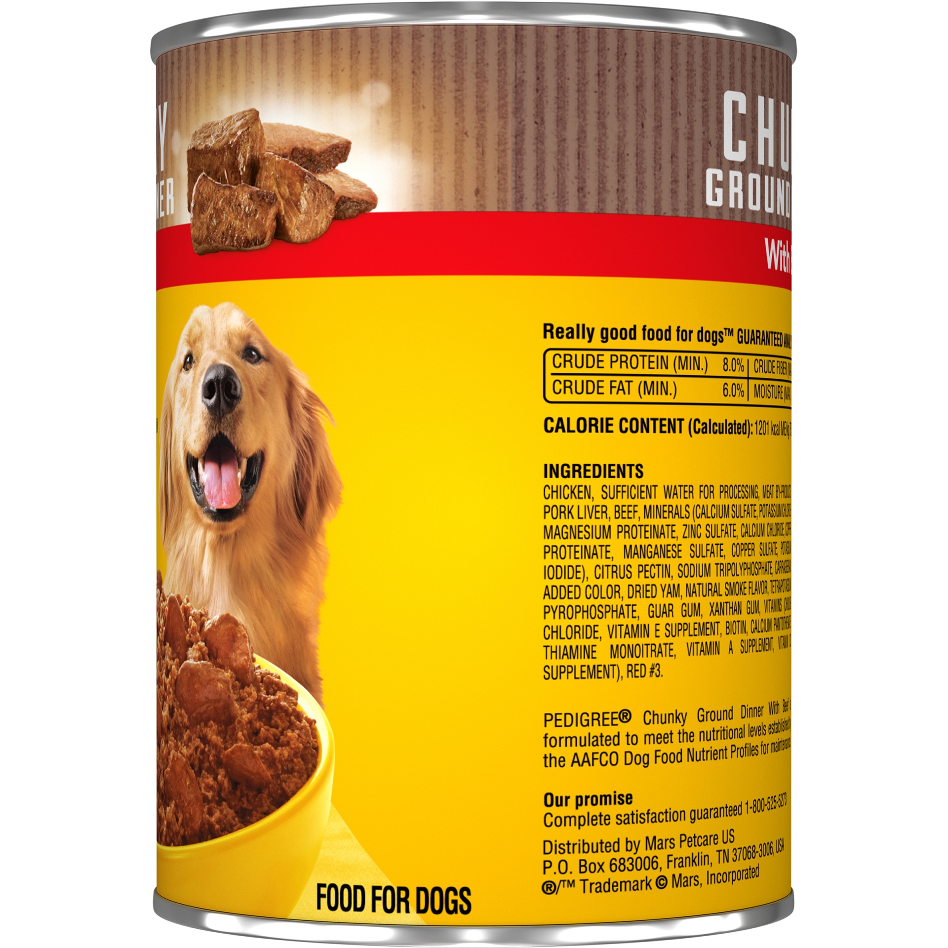 slide 3 of 7, Pedigree Meaty Ground Dinner With Chunky Beef Canned Dog Food, 22 oz