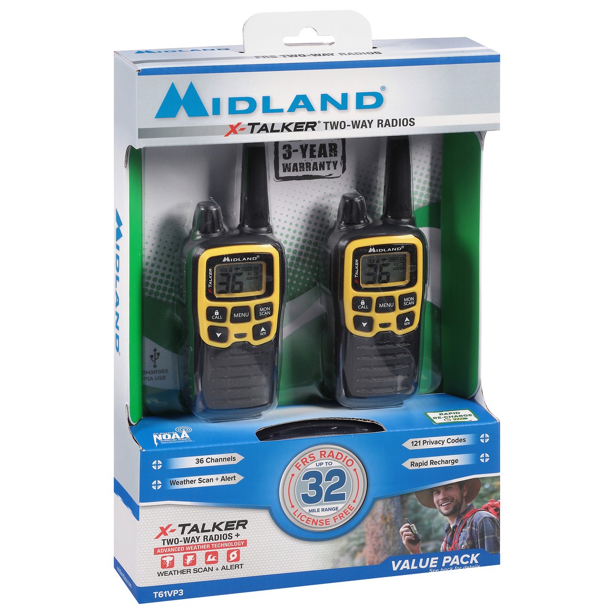 slide 6 of 9, Midland X-Talker Two-Way Radios Value Pack 1 ea, 1 ct
