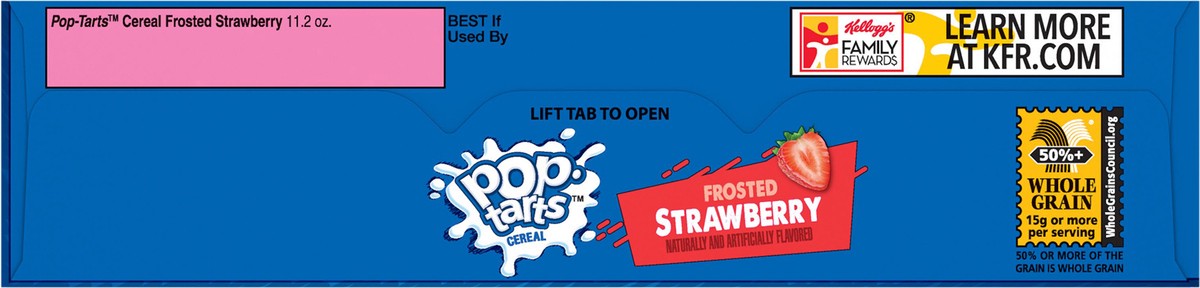 slide 5 of 10, Kellogg's Pop-Tarts Frosted Strawberry Breakfast Cereal, 11.2 oz