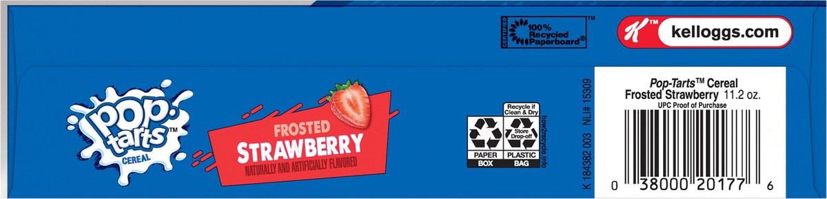 slide 7 of 10, Kellogg's Pop-Tarts Frosted Strawberry Breakfast Cereal, 11.2 oz