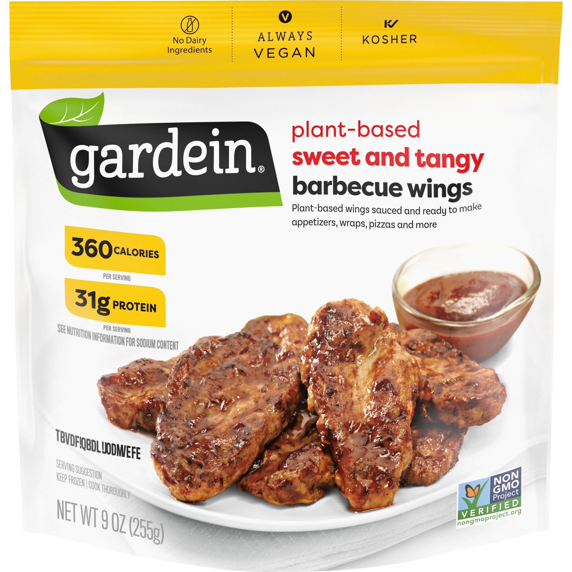 slide 1 of 8, Gardein Plant-Based Sweet and Tangy Barbecue Wings 9 oz, 9 oz
