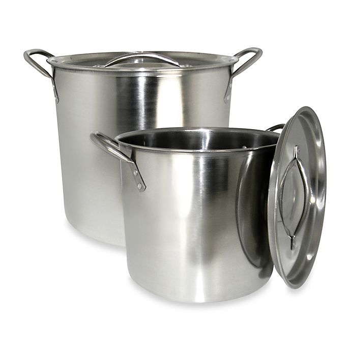 slide 1 of 1, Cook Pro Stock Pot Set - Stainless Steel, 2 ct