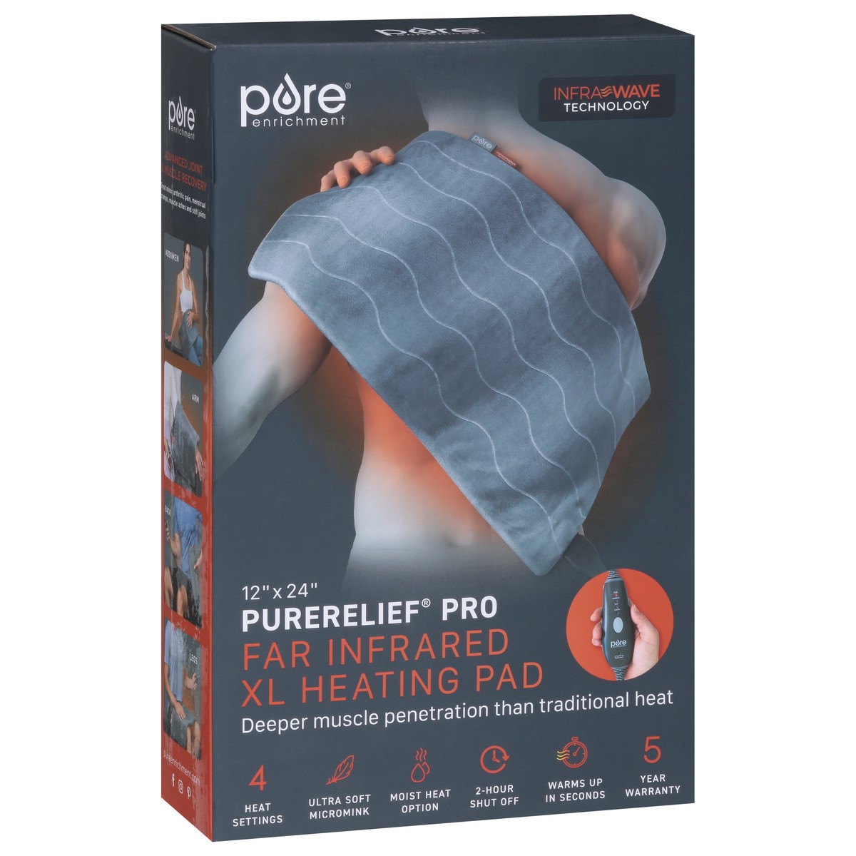 slide 9 of 9, Pure Enrichment Far Infrared Heating Pad XL 1 ea, 1 ct