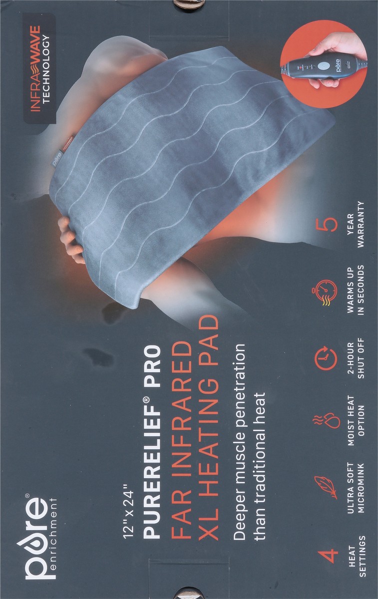 slide 7 of 9, Pure Enrichment Far Infrared Heating Pad XL 1 ea, 1 ct