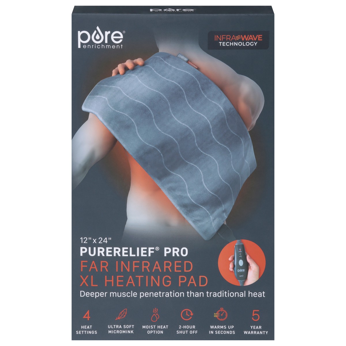 slide 1 of 9, Pure Enrichment Far Infrared Heating Pad XL 1 ea, 1 ct