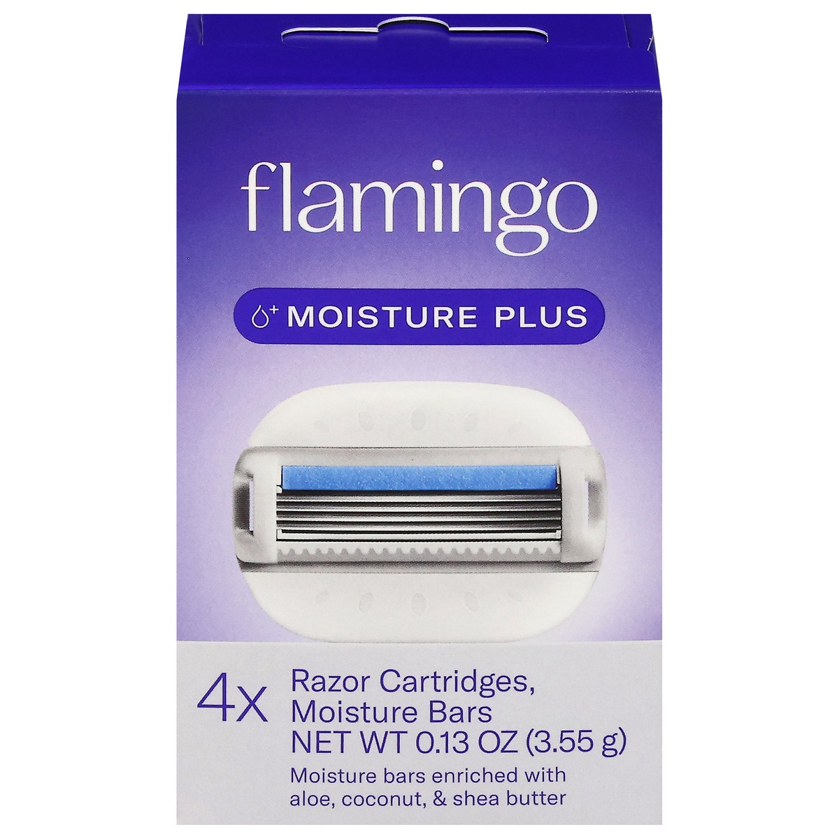 slide 11 of 13, Flamingo Moisture Plus Razor Blade Refills, 4 Ct, 4 ct