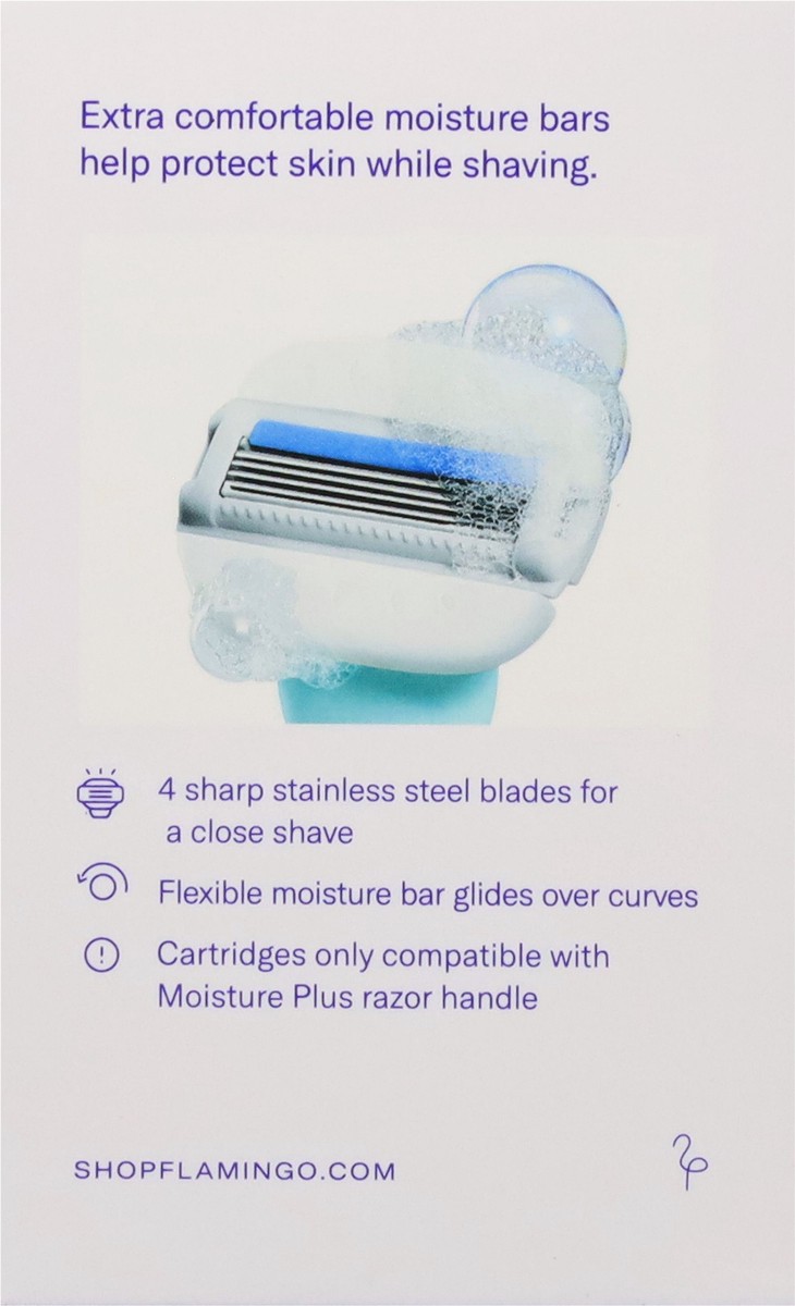 slide 9 of 13, Flamingo Moisture Plus Razor Blade Refills, 4 Ct, 4 ct