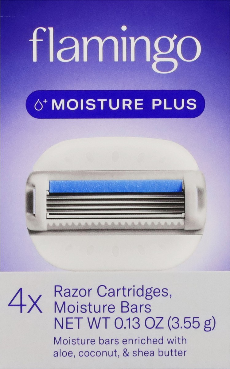 slide 8 of 13, Flamingo Moisture Plus Razor Blade Refills, 4 Ct, 4 ct