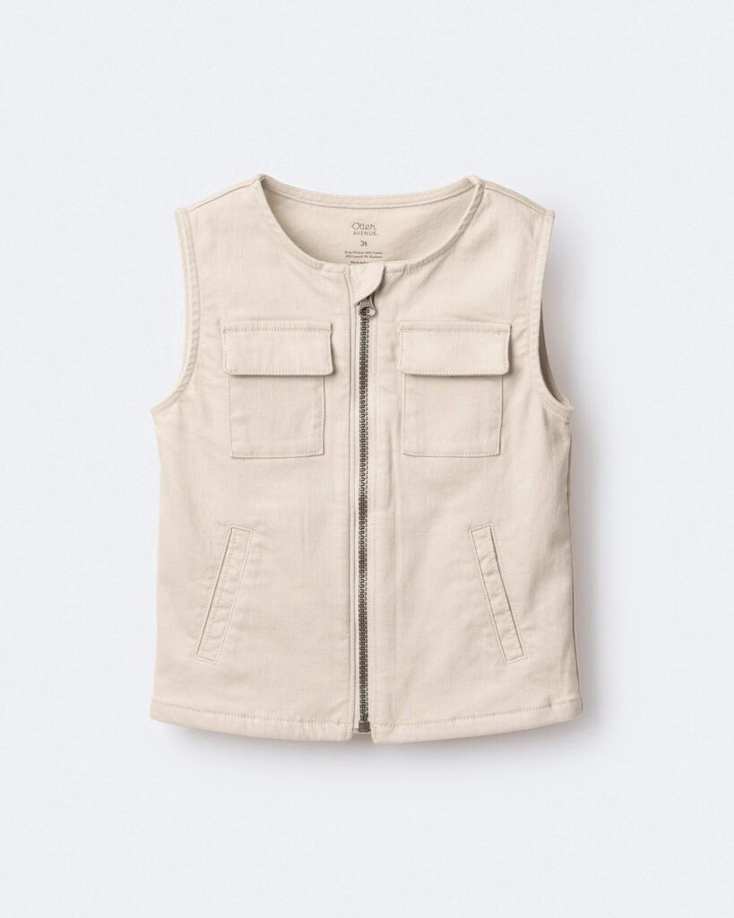 slide 2 of 6, Otteravenue Toddler Zip-Up Vest - Khaki Khaki 2T, 1 ct