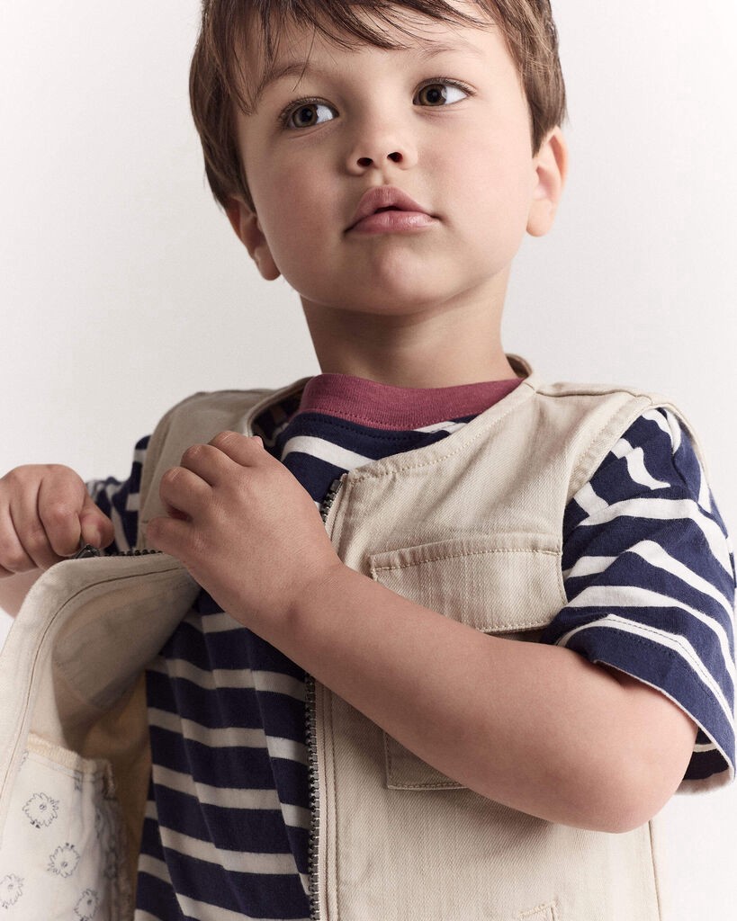slide 3 of 6, Otteravenue Toddler Zip-Up Vest - Khaki Khaki 2T, 1 ct