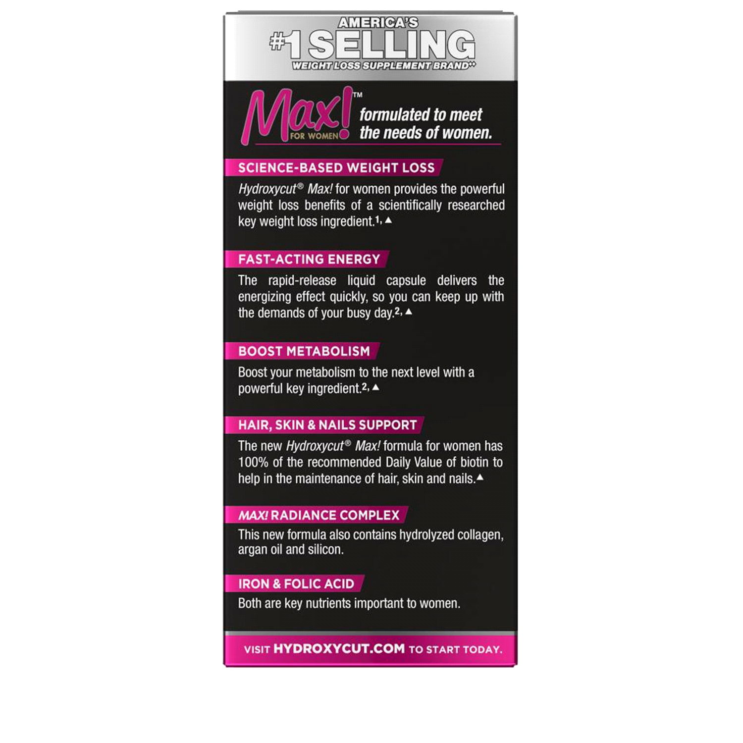 slide 2 of 3, Hydroxycut Max For Women Rapid Release Capsules, 60 ct