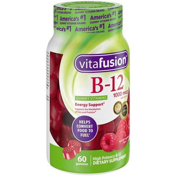 slide 1 of 1, vitafusion Vitamin B-12 1000 mcg Gummy Vitamins, 60ct, 60 ct