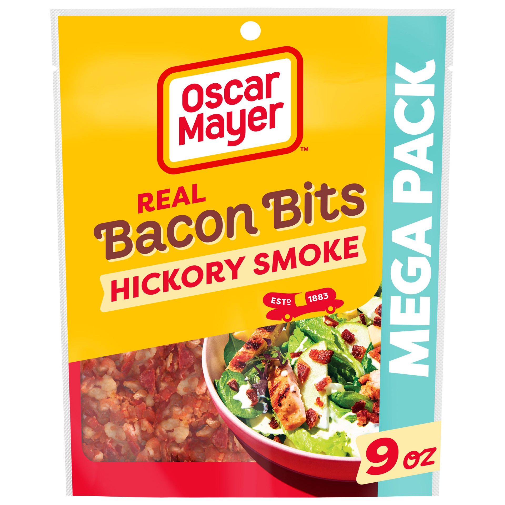 slide 1 of 9, Oscar Mayer Real Bacon Bits Mega Pack, 9 oz Bag, 2-2.5 cups, 9 oz