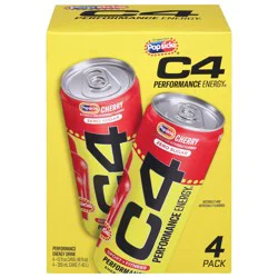 C4 Sport Sport Performance Energy Zero Sugar Cherry Energy Drink 4 - 12 fl oz Cans