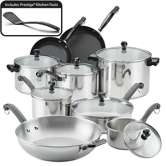 slide 8 of 9, Farberware Classic Series Stainless Steel Cookware Set, 16 ct