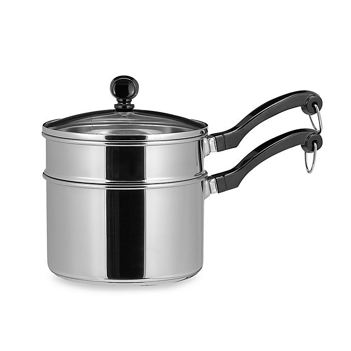 slide 1 of 1, Farberware Classic Series Stainless Steel Sauce Pan with Double Boiler Insert, 2 qt