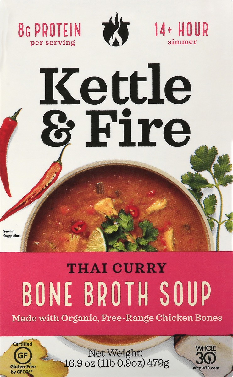 slide 1 of 12, Kettle & Fire Thai Curry Bone Broth Soup 16.9 oz, 16.9 fl oz