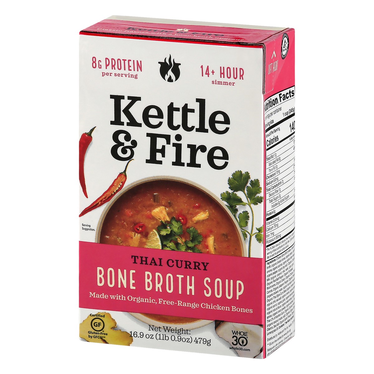 slide 2 of 12, Kettle & Fire Thai Curry Bone Broth Soup 16.9 oz, 16.9 fl oz