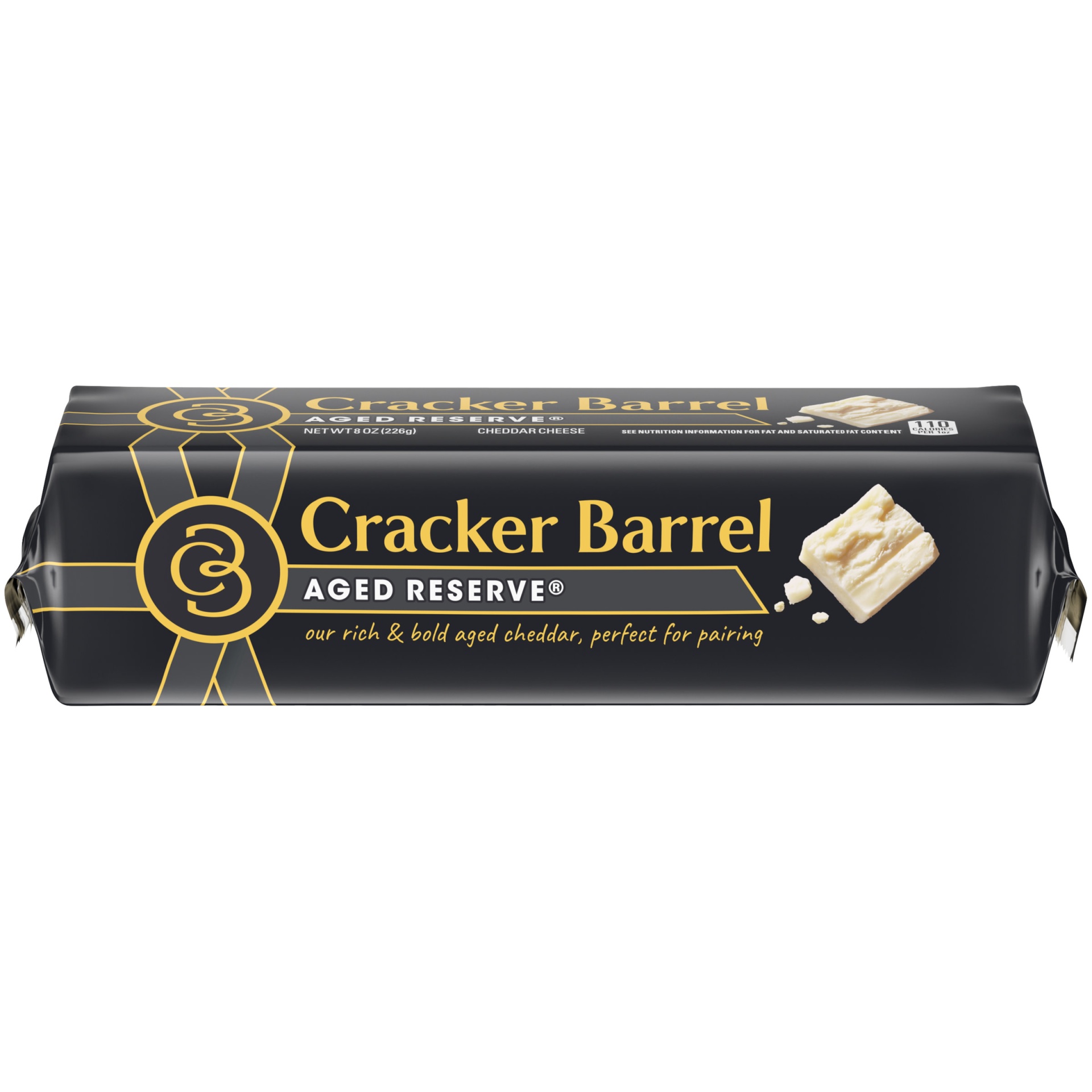 slide 1 of 1, Cracker Barrel Aged Reserve White Cheddar Cheese Block, 8 oz