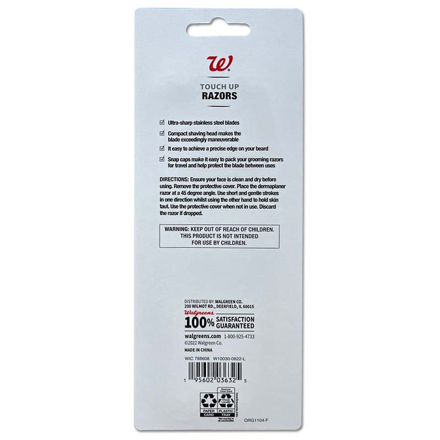 slide 4 of 4, Walgreens Touch Up Razors, 3 ct