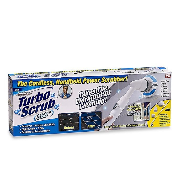 slide 1 of 1, As Seen on TV Turbo Scrub 360 Handheld Power Scrubber, 1 ct