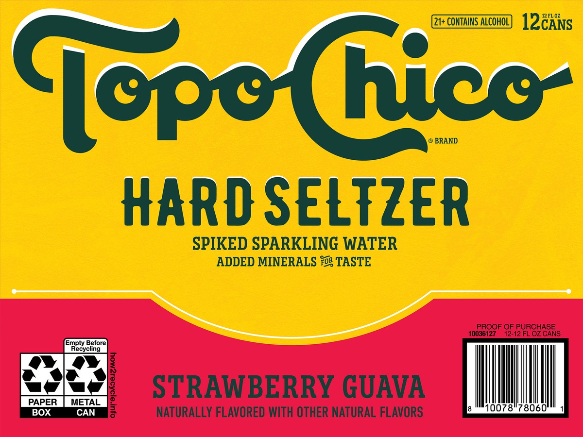slide 2 of 14, Topo Chico Strawberry Guava Hard Seltzer 12 - 12 fl oz Cans, 12 ct