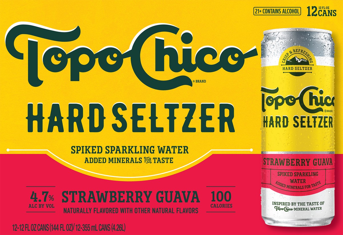 slide 3 of 14, Topo Chico Strawberry Guava Hard Seltzer 12 - 12 fl oz Cans, 12 ct
