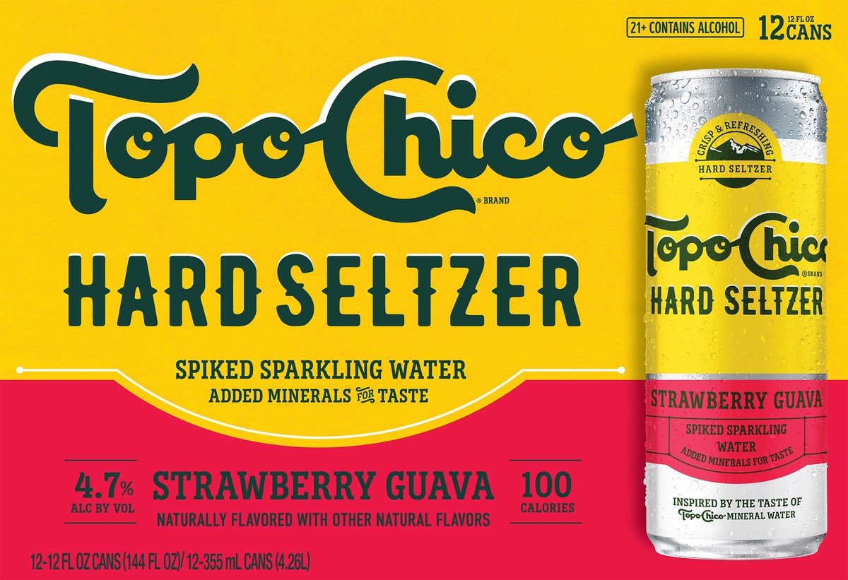 slide 12 of 14, Topo Chico Strawberry Guava Hard Seltzer 12 - 12 fl oz Cans, 12 ct