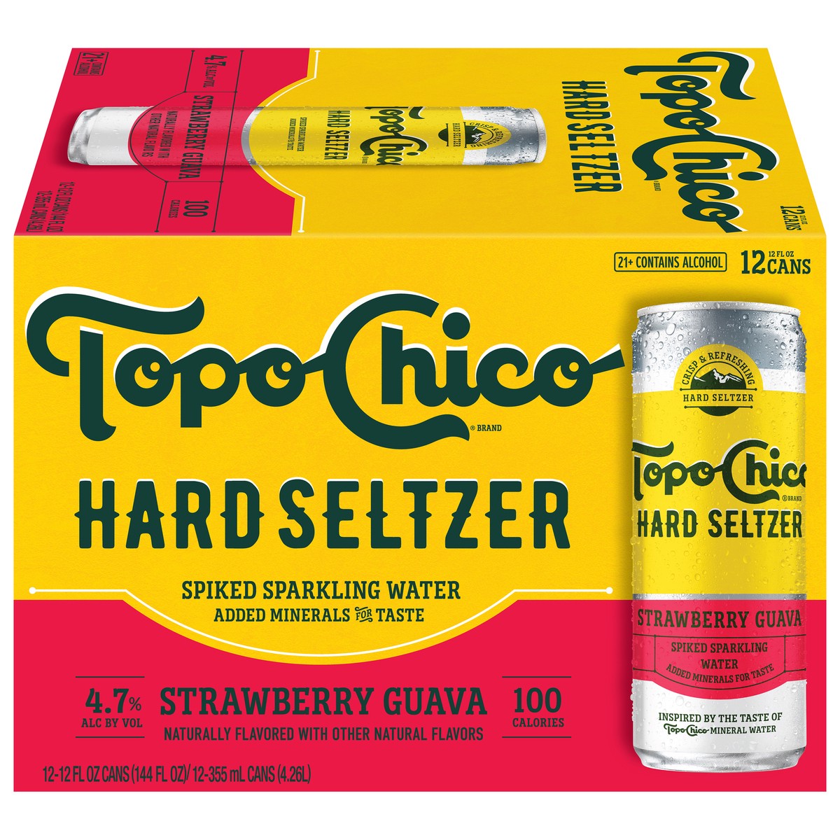 slide 14 of 14, Topo Chico Strawberry Guava Hard Seltzer 12 - 12 fl oz Cans, 12 ct