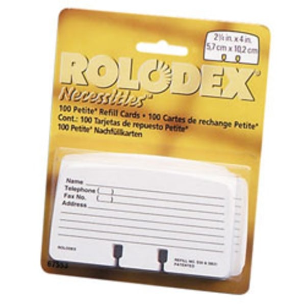 slide 1 of 2, Rolodex Card File Refills, Ruled, White, 100 ct