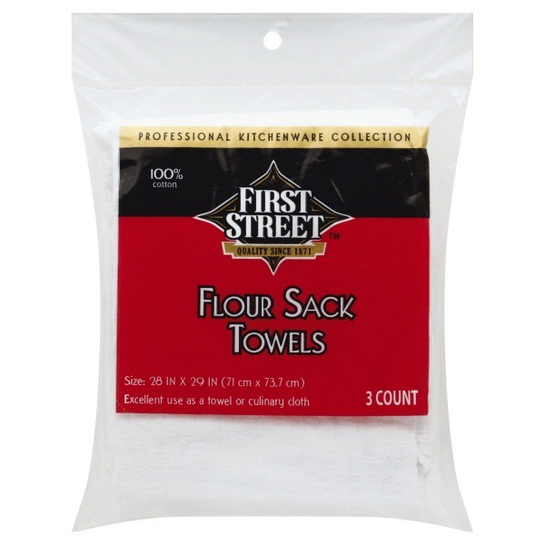 slide 1 of 1, First Street Flour Sack Towels, 3 ct